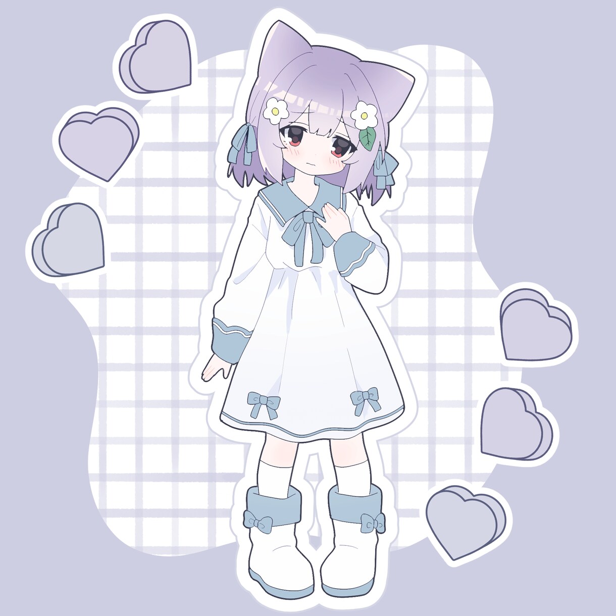 SNSアイコンや立ち絵などお描きします かわいい萌えイラストです アイコンやグッズなどにぜひ♡ イメージ3