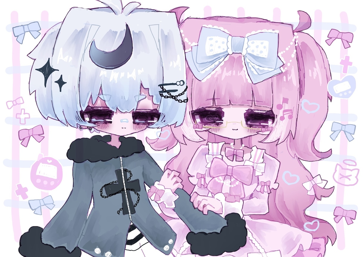 アイコンや1枚絵、夢絵など描きます 細かい背景と女の子が得意♡ゆめかわ〜病み系やゴシックまで◎ イメージ1