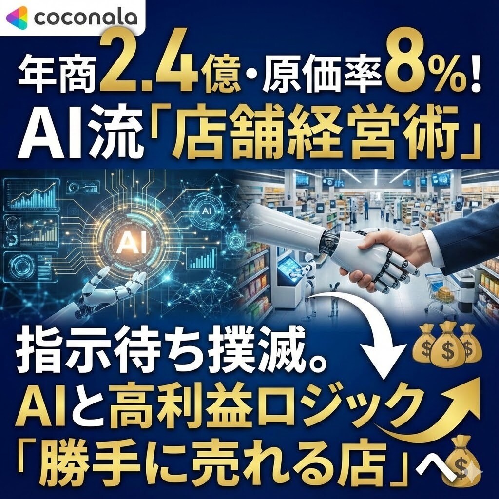 年商2.4億AI流「店舗経営術」お教えいたします 指示待ち撲滅。AIと高利益ロジックで「勝手に売れる店」へ イメージ1