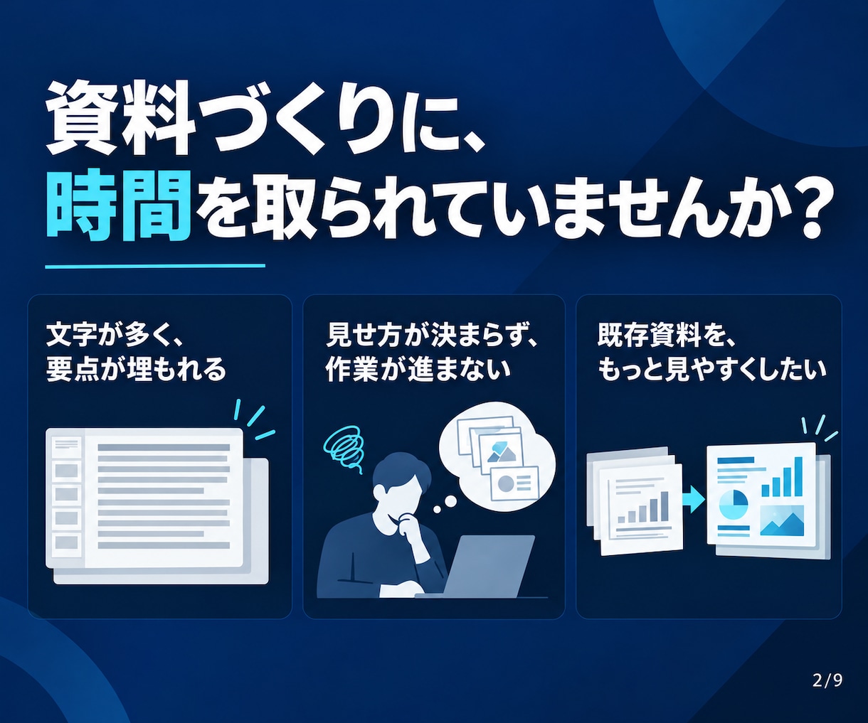 伝えたいことが伝わるプレゼンスライドを作ります 情報を整理し、聞き手が理解しやすい資料へ イメージ2