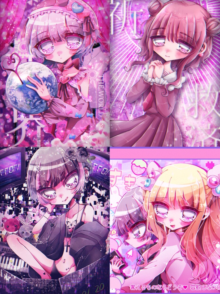 歌ってみた、ボカロ曲などの動画イラスト作成致します ゆめかわいい女の子イラストが得意です イメージ5