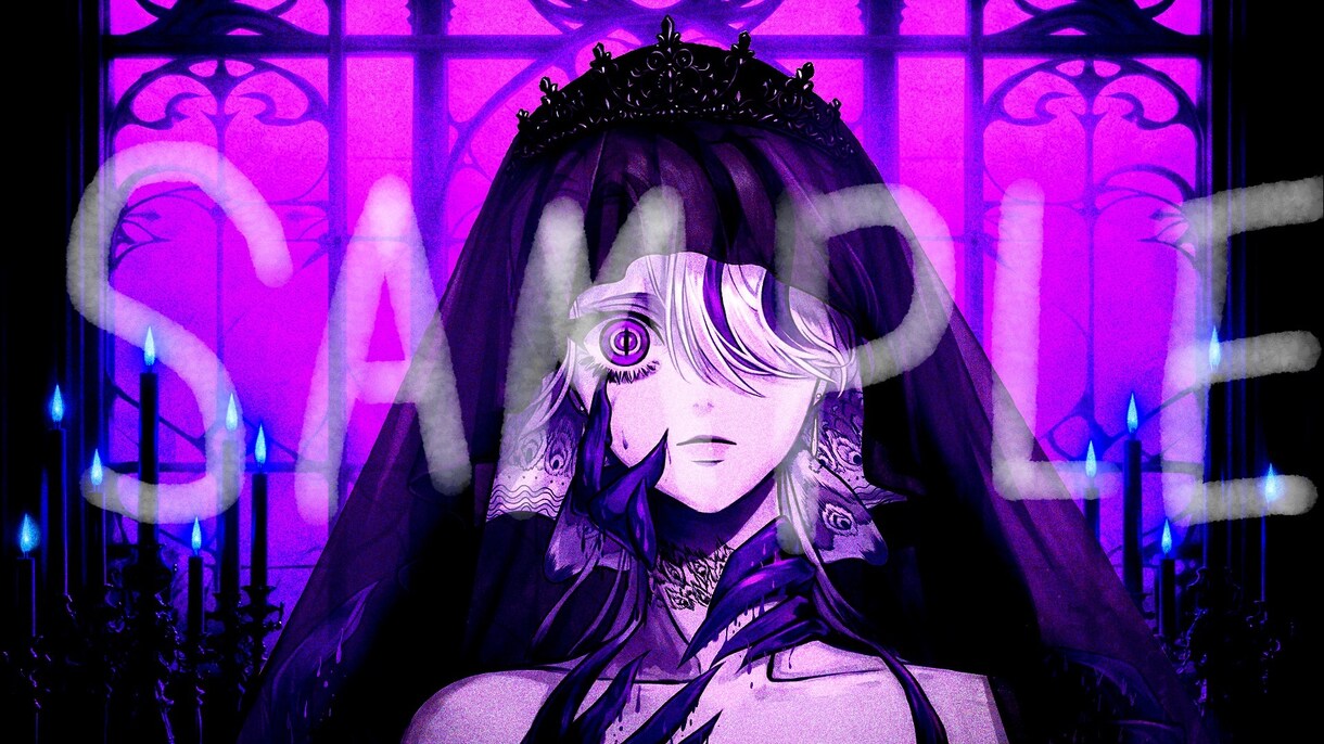 MV一枚絵、SNSアイコンお描きします ダークでビビッドな世界観で見る人を魅了させます イメージ1