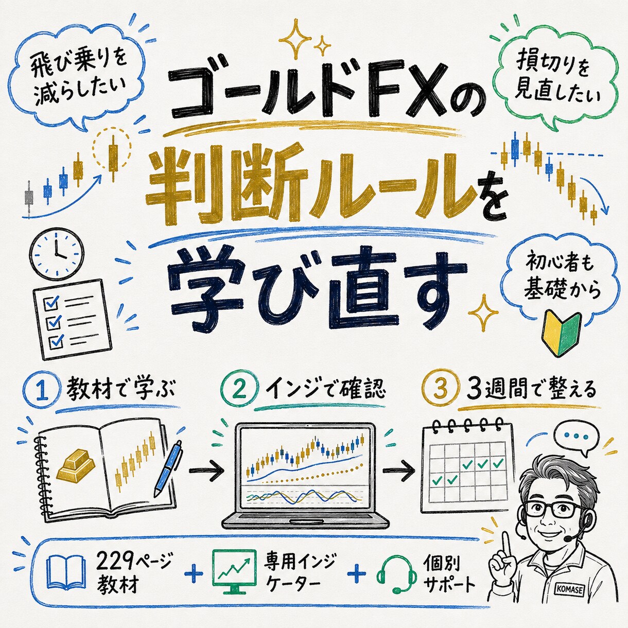 ゴールドFXの判断ルールを基礎から丁寧に教えます 飛び乗り・損切りを見直す｜229ページ教材＋インジケーター イメージ4