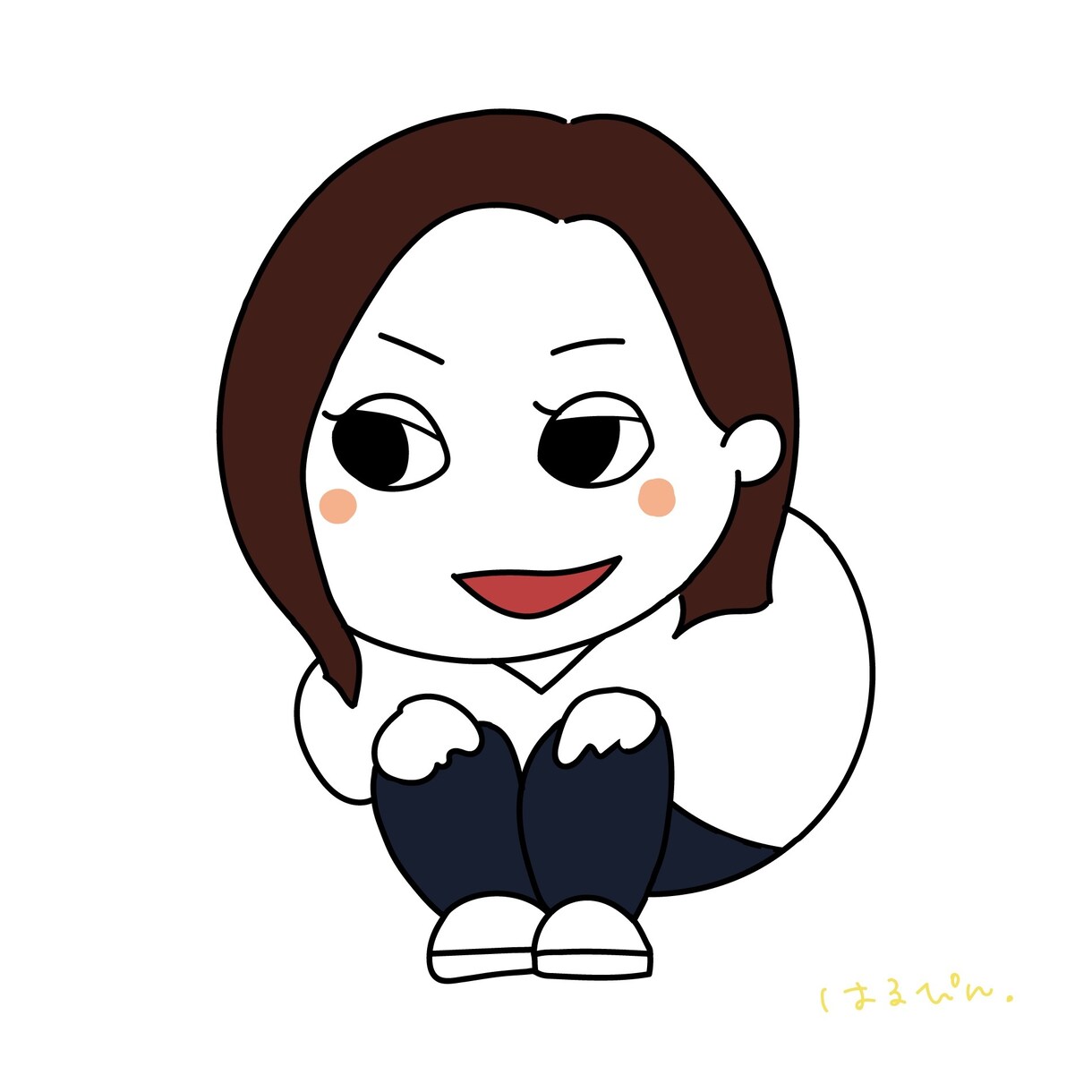 似顔絵アイコン“しゃがみにんげん”つくります 親しみやすく、愛されやすく、あなたをデフォルメしちゃいます！ イメージ2