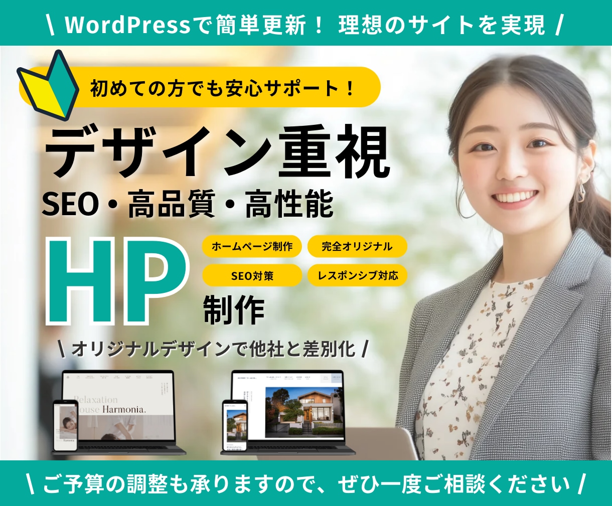 完成後も簡単に更新できる！ホームページ制作します 修正・変更は無制限なので相談しながら伝えたい事を伝えられる イメージ1