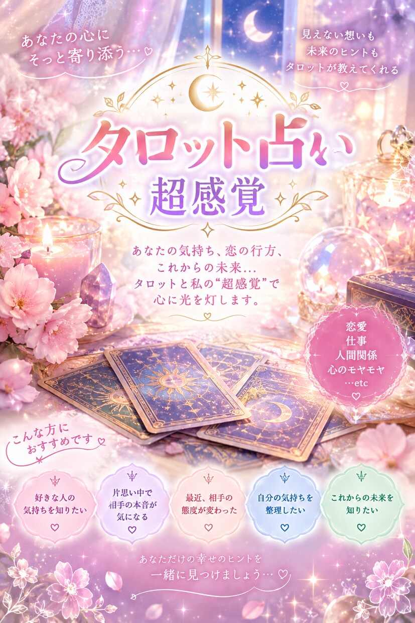 あの人の気持ちをタロットで読み解きます あの人の本音、タロットに聞いてみませんか？ イメージ2