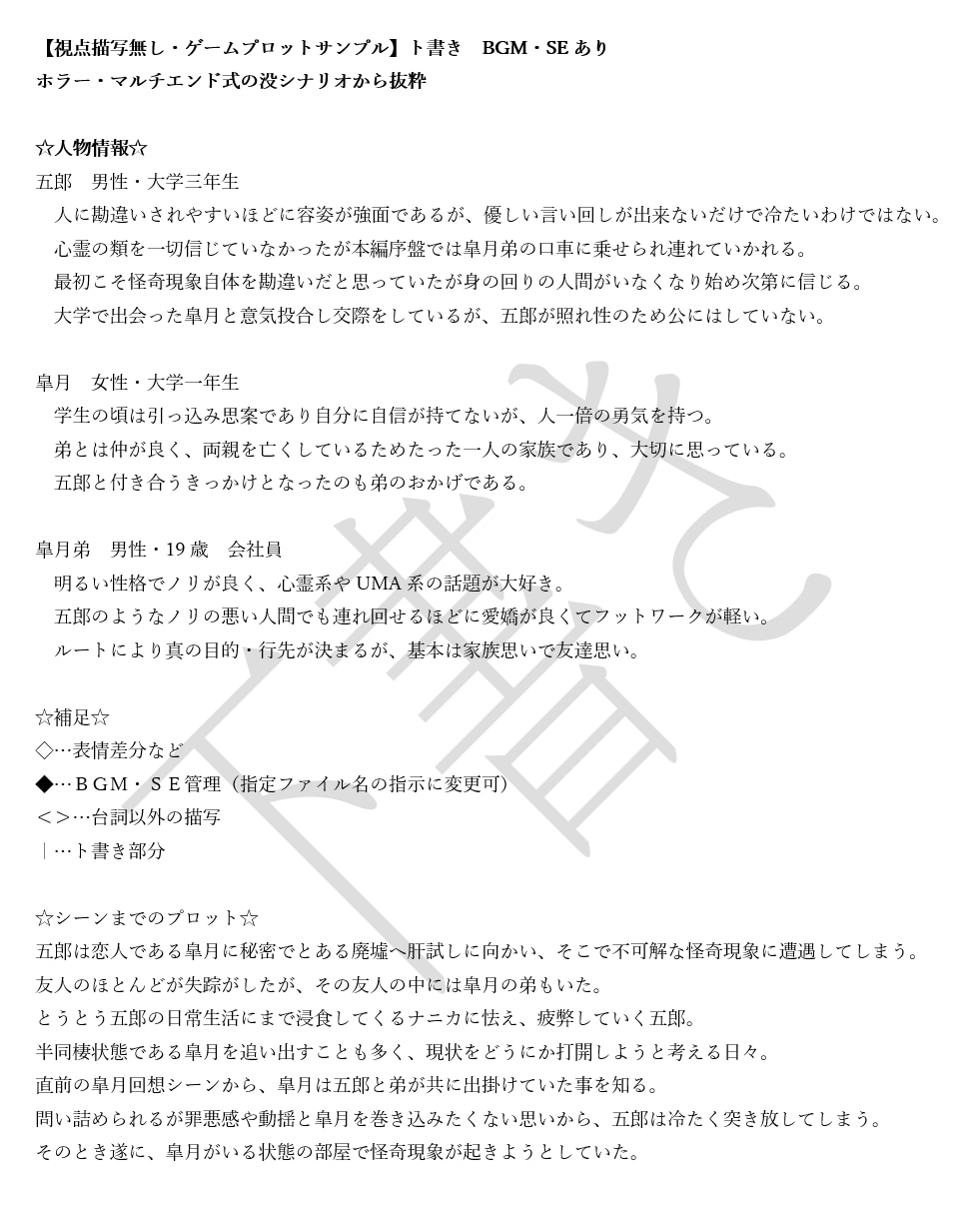 ADV・RPG◆１からプロット執筆を承ります 丁寧を売りにしています。緻密なプロットをお望みの方へ！ イメージ2