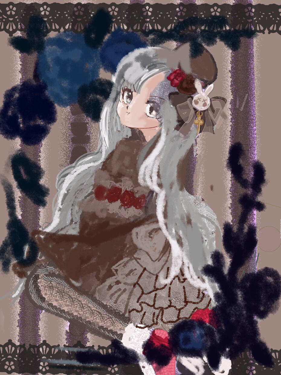 配信画面を華やかでエモい1枚絵描きます 夢かわ×レトロポップな絵を。初めての方でも、安心な二択で。 イメージ9