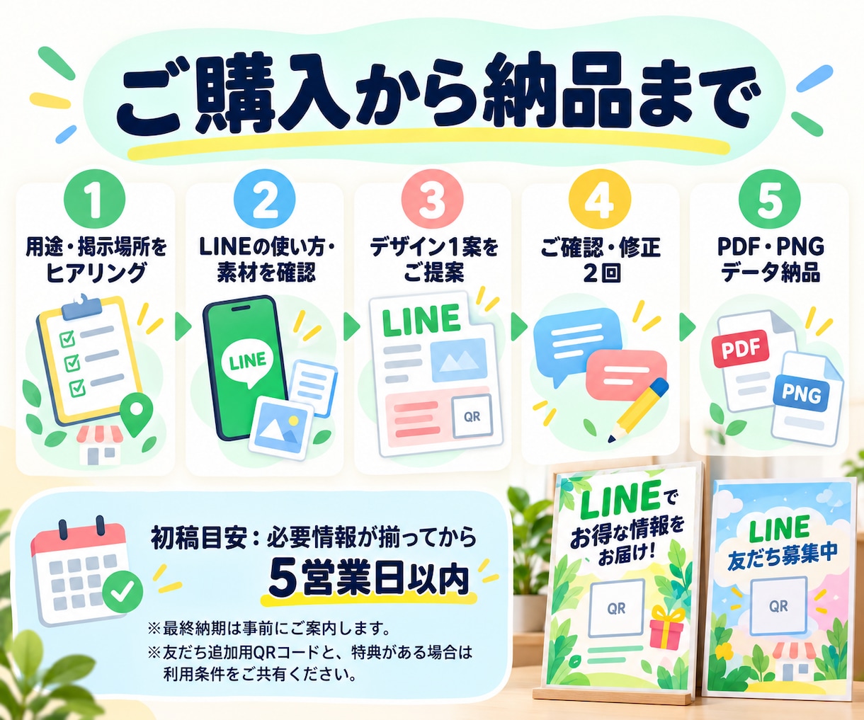 公式LINEの友だち登録案内POPを制作します 予約・相談・特典など、登録後にできることを伝えます イメージ4