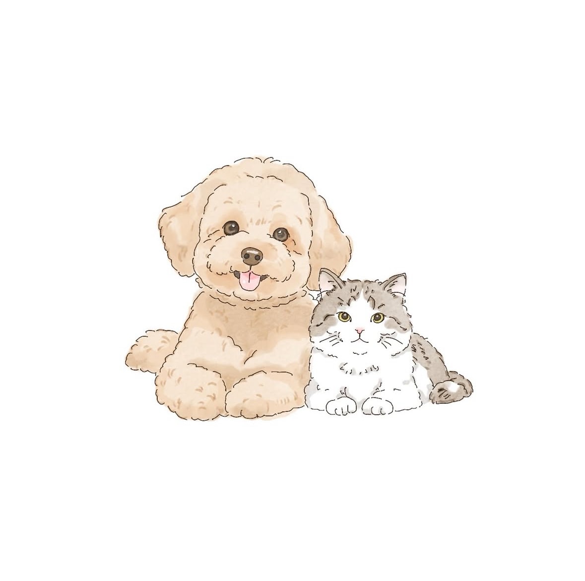 ペットちゃんイラストを作成します 水彩画の優しいタッチで大切なペットちゃんをイラストにします イメージ4