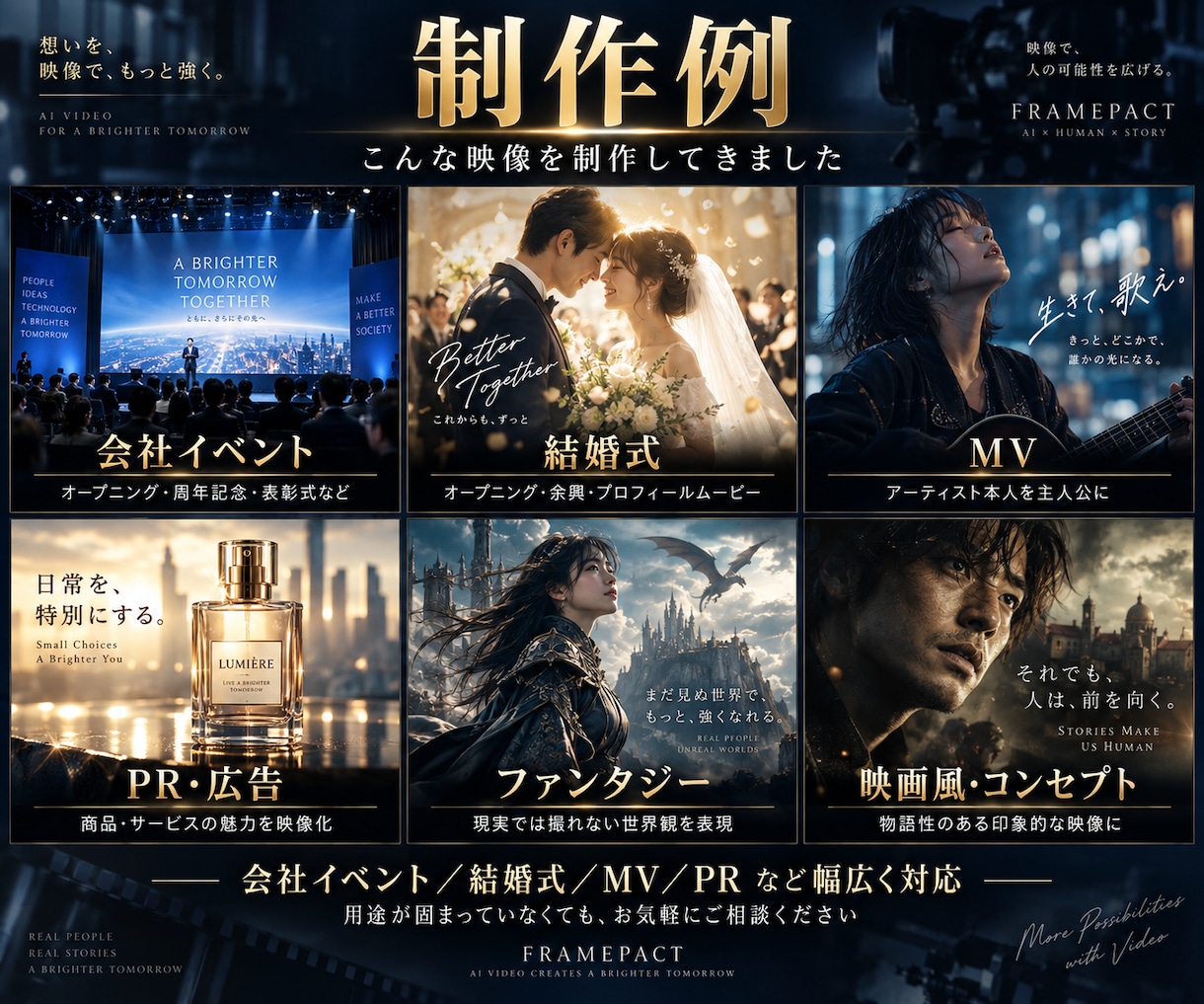 あなた自身が主人公の映画級AI映像を制作します 会社イベント・結婚式・MV・PRなどの映像を本人主演で制作 イメージ2