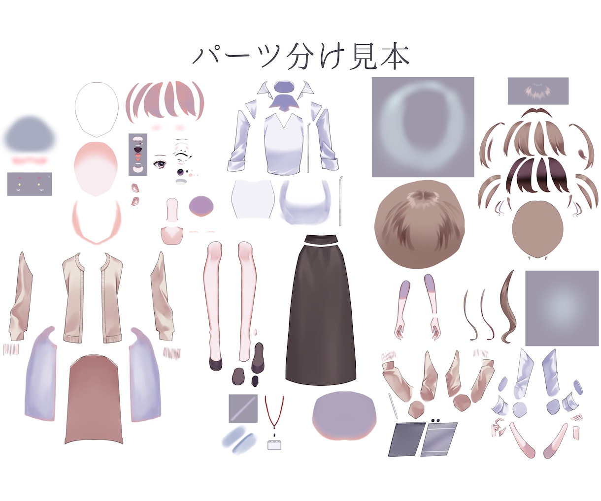 IRIAM対応！可愛い立ち絵制作いたします 商用利用料、デザイン料込み！パーツ分けも対応可能です イメージ5