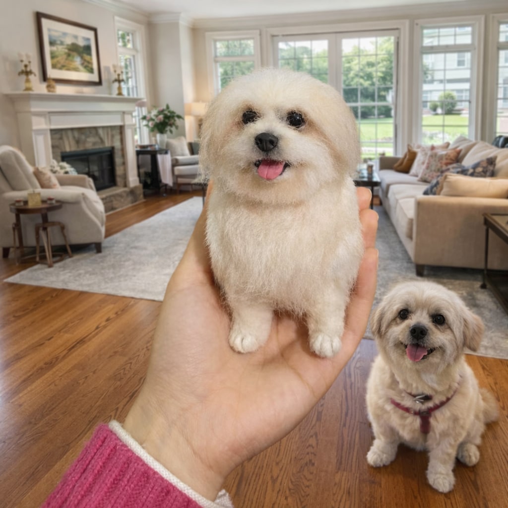 写真から作るオーダーメイド羊毛フェルトペットます 提供内容：彫刻犬猫そっくりぬいぐるみ イメージ9