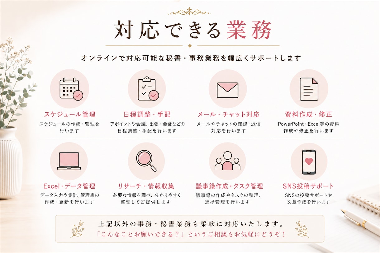秘書経験10年！経営者の業務をサポートします 秘書経験10年の先回り力で経営者様をサポート イメージ3