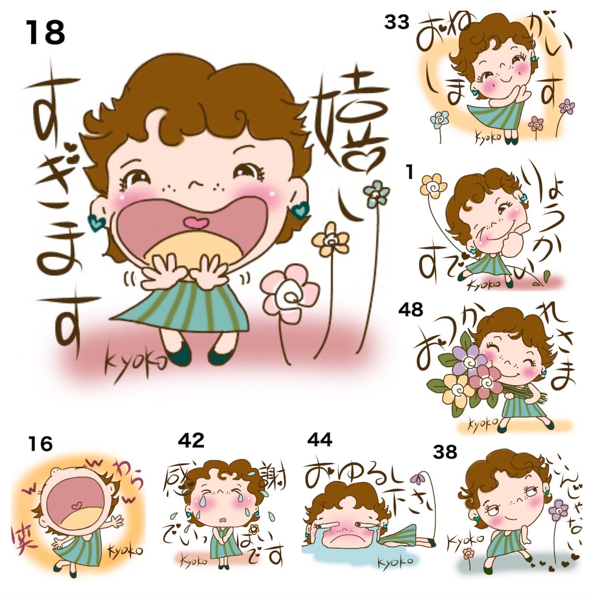ゆるかわ似顔絵LINEスタンプ描きます 50基本ポーズからオリジナル完成(アイコン含)修正無制限 イメージ4