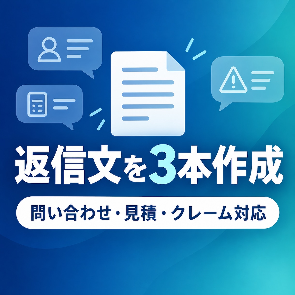 顧客対応の返信文を3本作成します 問い合わせ・見積・クレームに合う文章へ整えます イメージ1