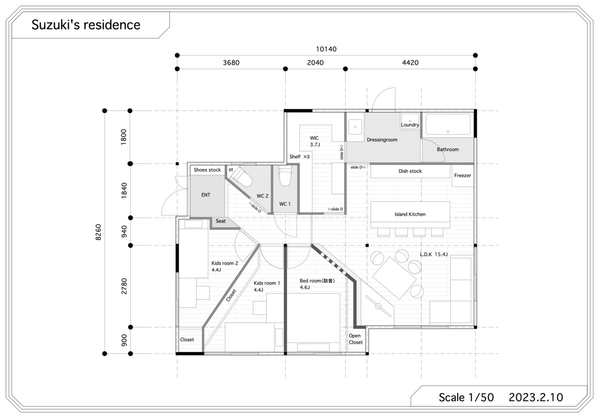ご要望に合わせCADで住宅平面図を作成します 空間が広く見えるシンプルで機能的な平面図を作成いたします。 イメージ2