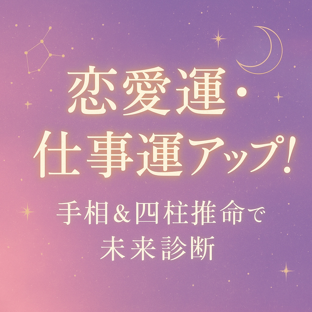 手相×四柱推命×直感リーディングで深く解析します 手のひらと生年月日、心に響く直感から“今と未来”を読み解く イメージ1