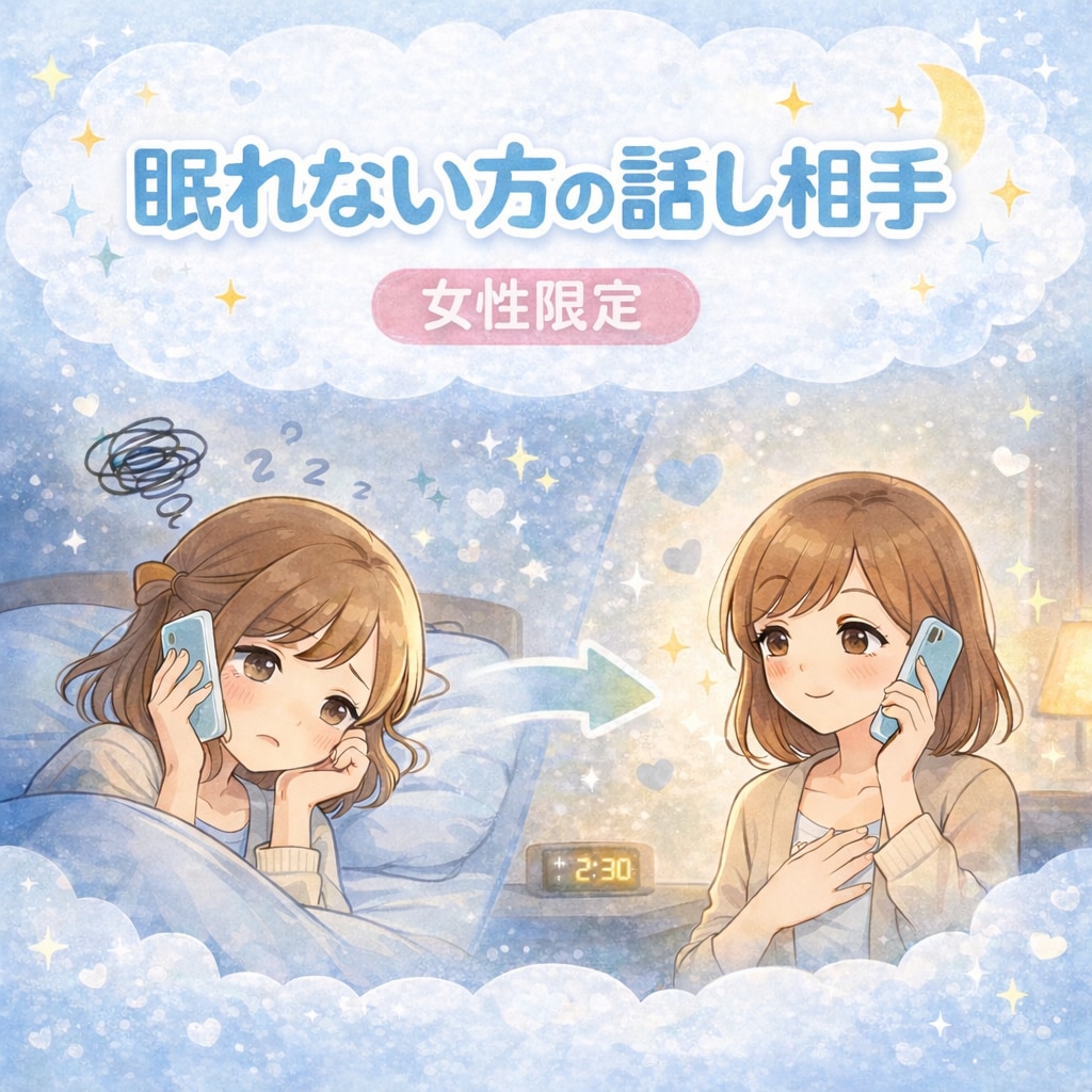 眠れない夜のお話お聞きします 女性限定　眠れない夜やモヤモヤした気持ちを安心して話せます イメージ1