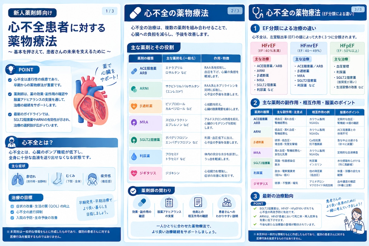 新人薬剤師向け｜勉強会・研修資料を作成します 心不全・糖尿病・高血圧など 薬物療法をわかりやすく整理 イメージ2
