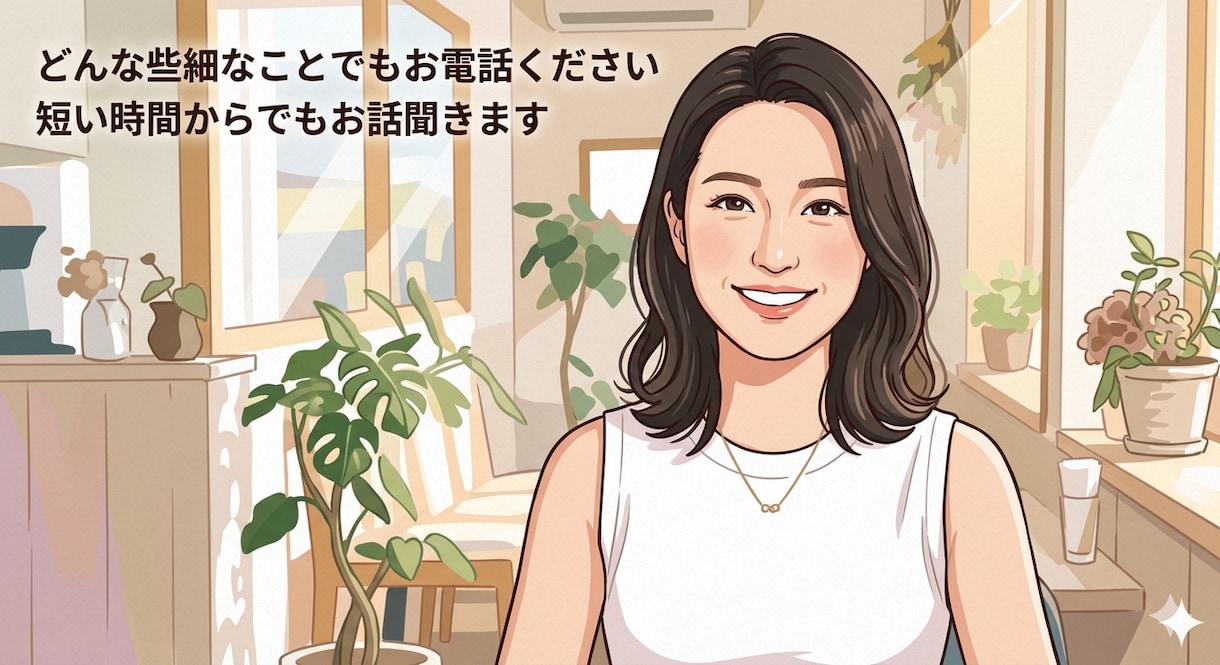 どんなことでも少しのお時間でもお話聞きます 些細なことでもお気軽にお電話ください！あなたの味方になります イメージ1
