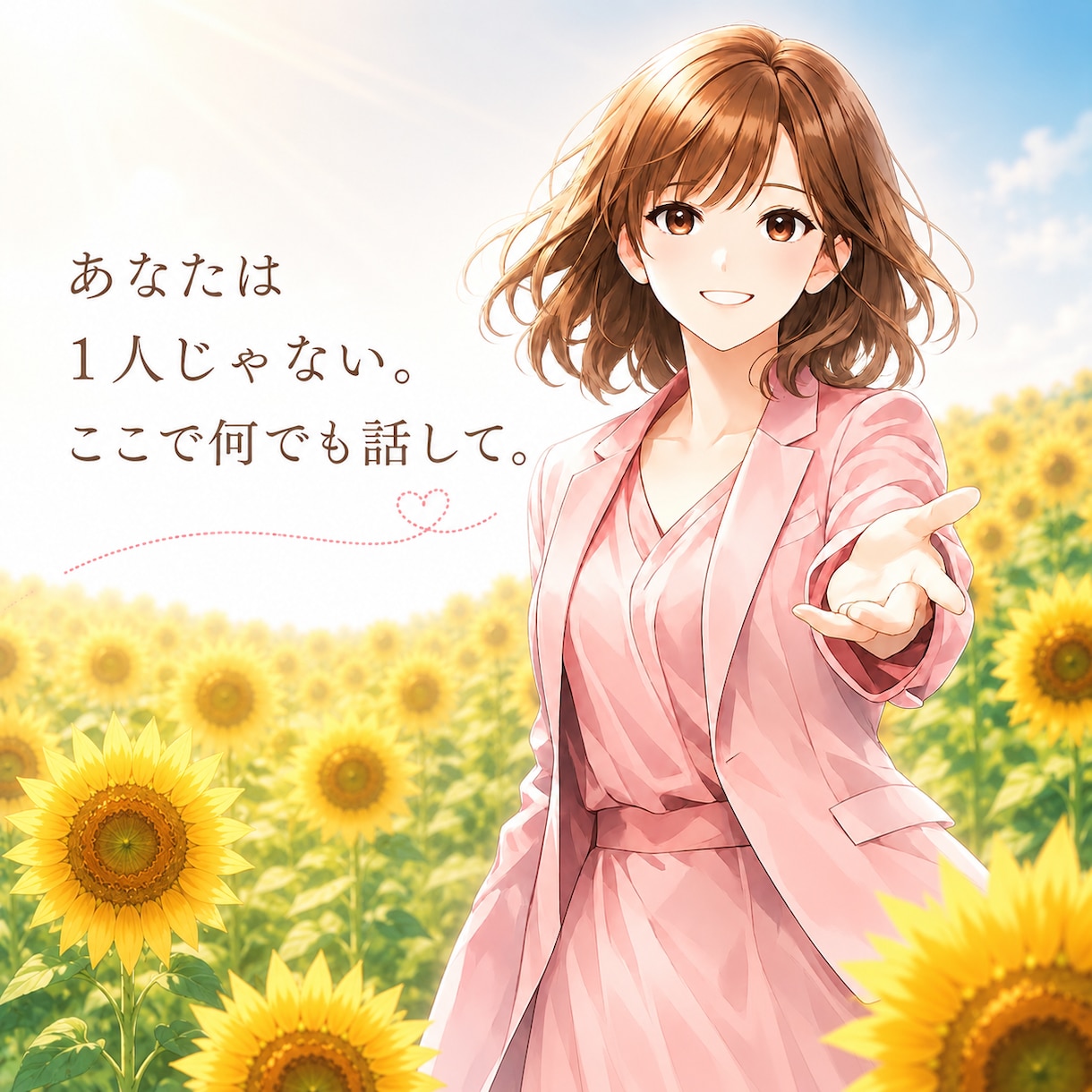 大丈夫？どんなことでもゆっくり寄り添います 不安や苦しさから、前を向く方法を一緒に見つけます。 イメージ1