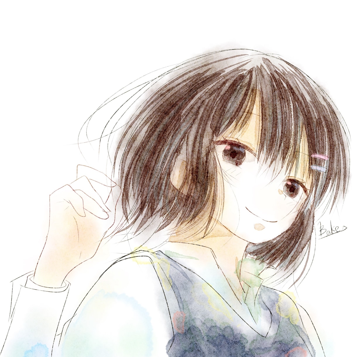 儚い水彩風アイコンお描きします 画用紙に描いたような柔らかいアイコンは如何ですか？ イメージ5