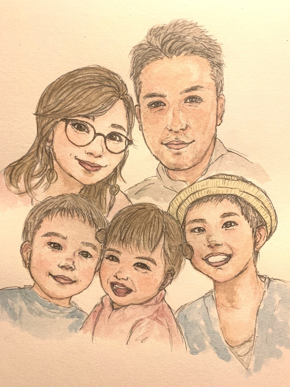 水彩絵具で優しいタッチの似顔絵お描きします 東京都内で活動中のプロのイラストレーターです。 イメージ7