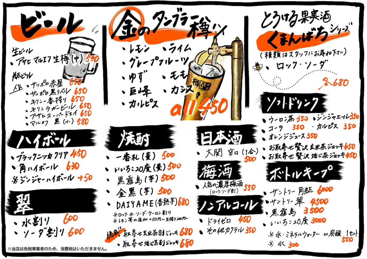 飲食店のメニュー表・POPかきます あたたかみのある手書きメニューで売上アップ！ イメージ8