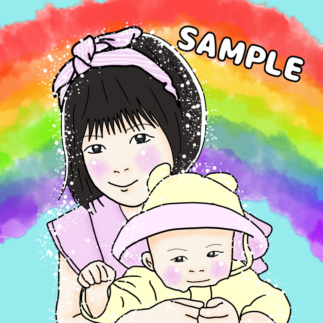お子様の似顔絵を作成します キラキラでPOPな似顔絵、真心込めて作ります☆ イメージ8