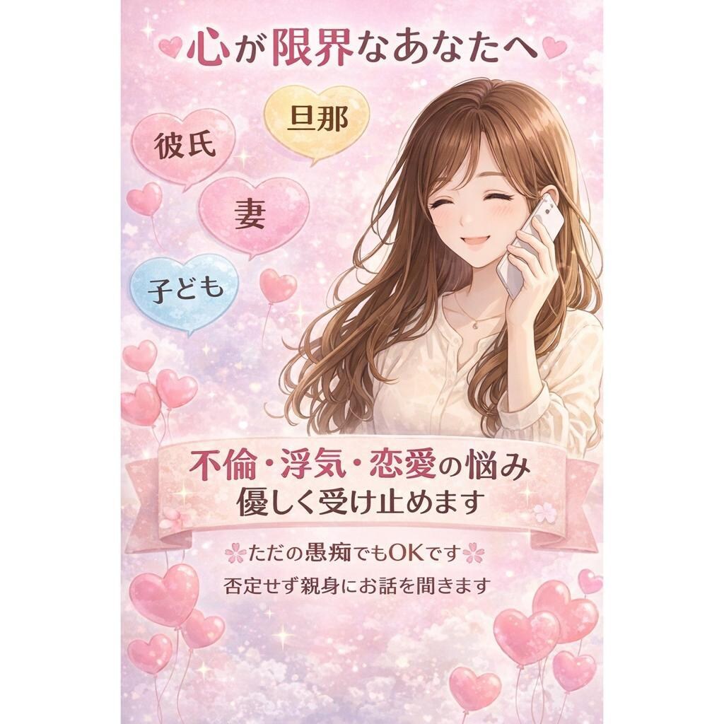 裏切りで壊れそうな心、私が受け止めます 裏切られた痛みは経験した人にしか分からない。何でも話して。 イメージ2