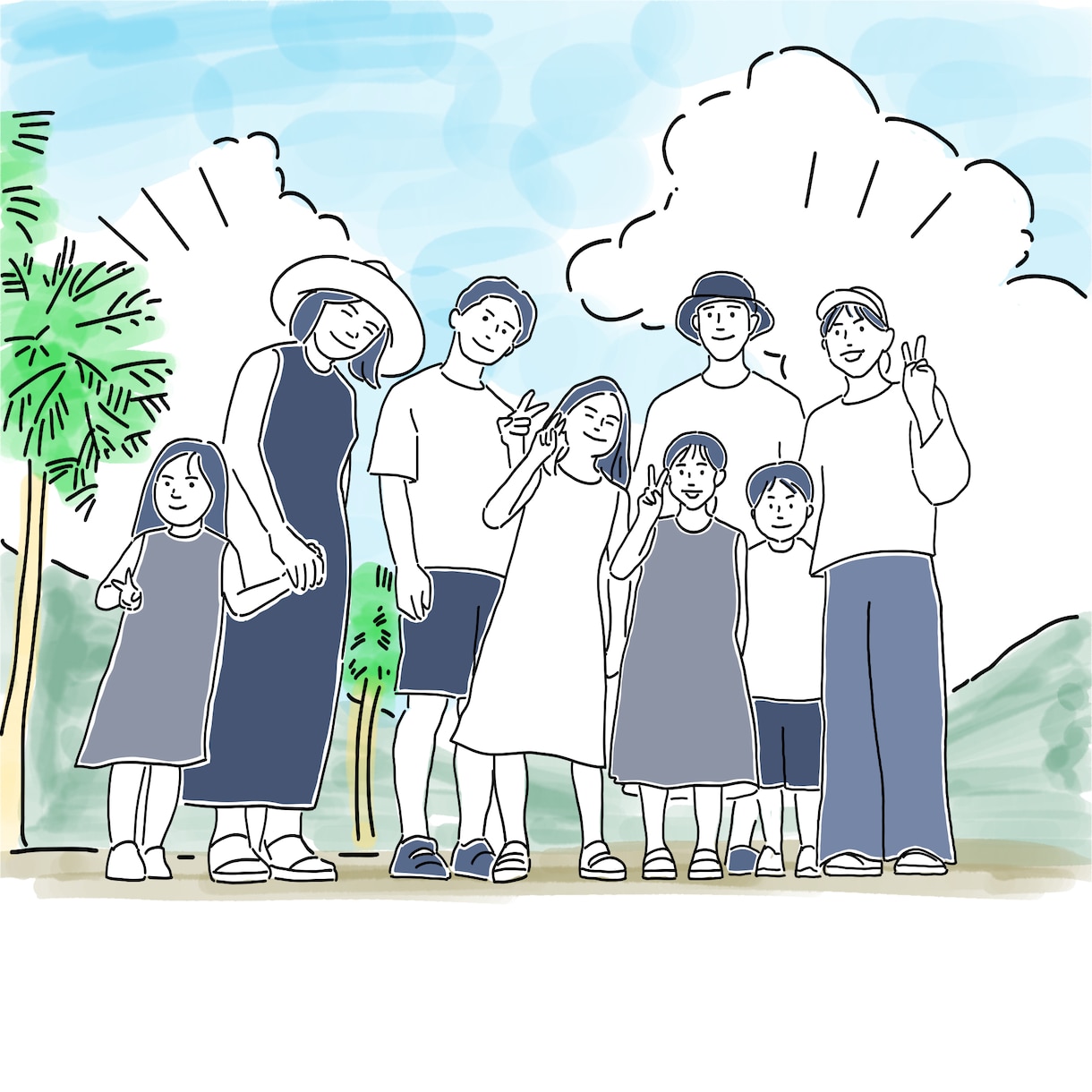 シンプルな線画の似顔絵イラストを描きます ★即日〜5日のスピード納品！お気軽にご相談ください！ イメージ2