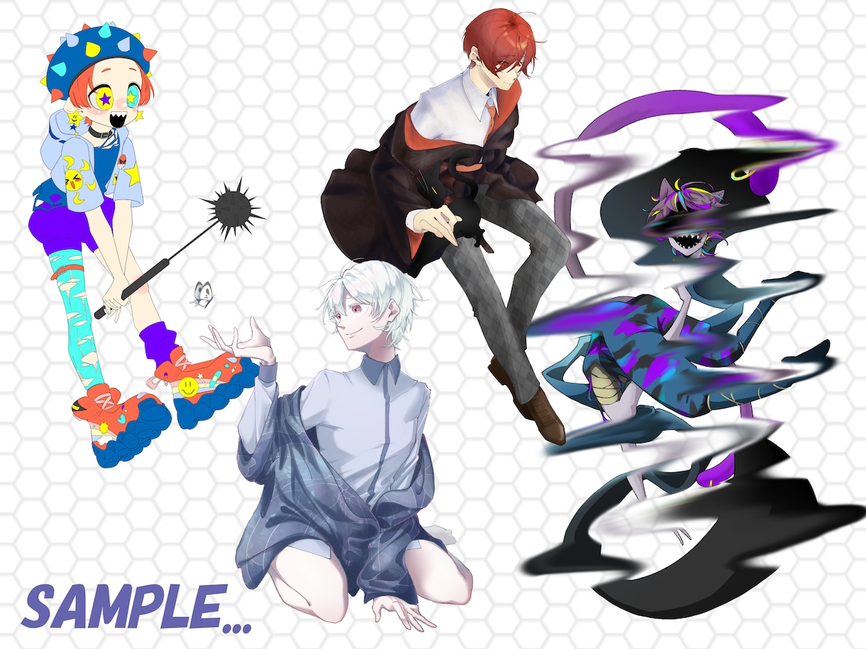 TRPG・ゲーム用立ち絵イラスト制作します 人外や動物もOK！どんなポージングでも対応しています イメージ2