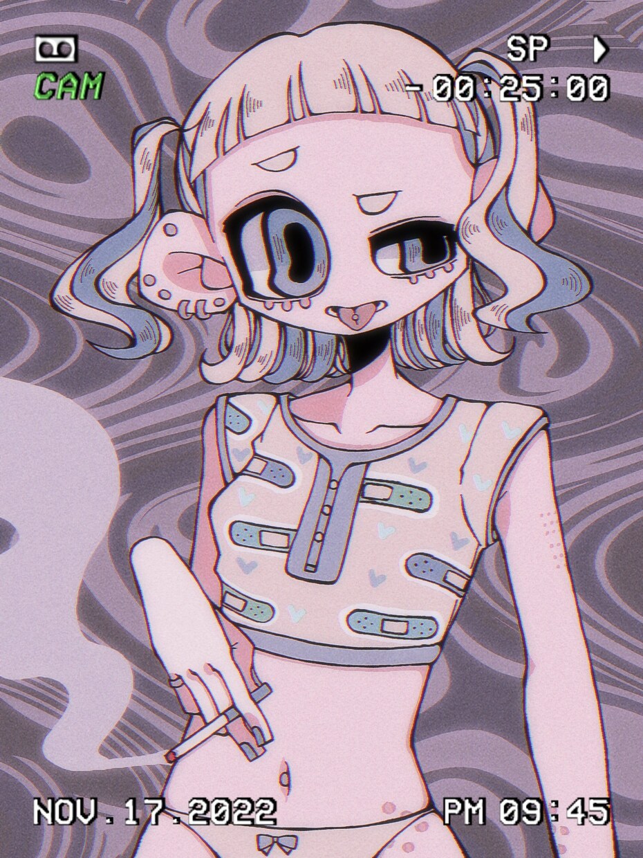 アイコンやヘッダー、ボカロMV等を制作いたします 不気味で可愛い世界観の女の子が得意です。 イメージ2