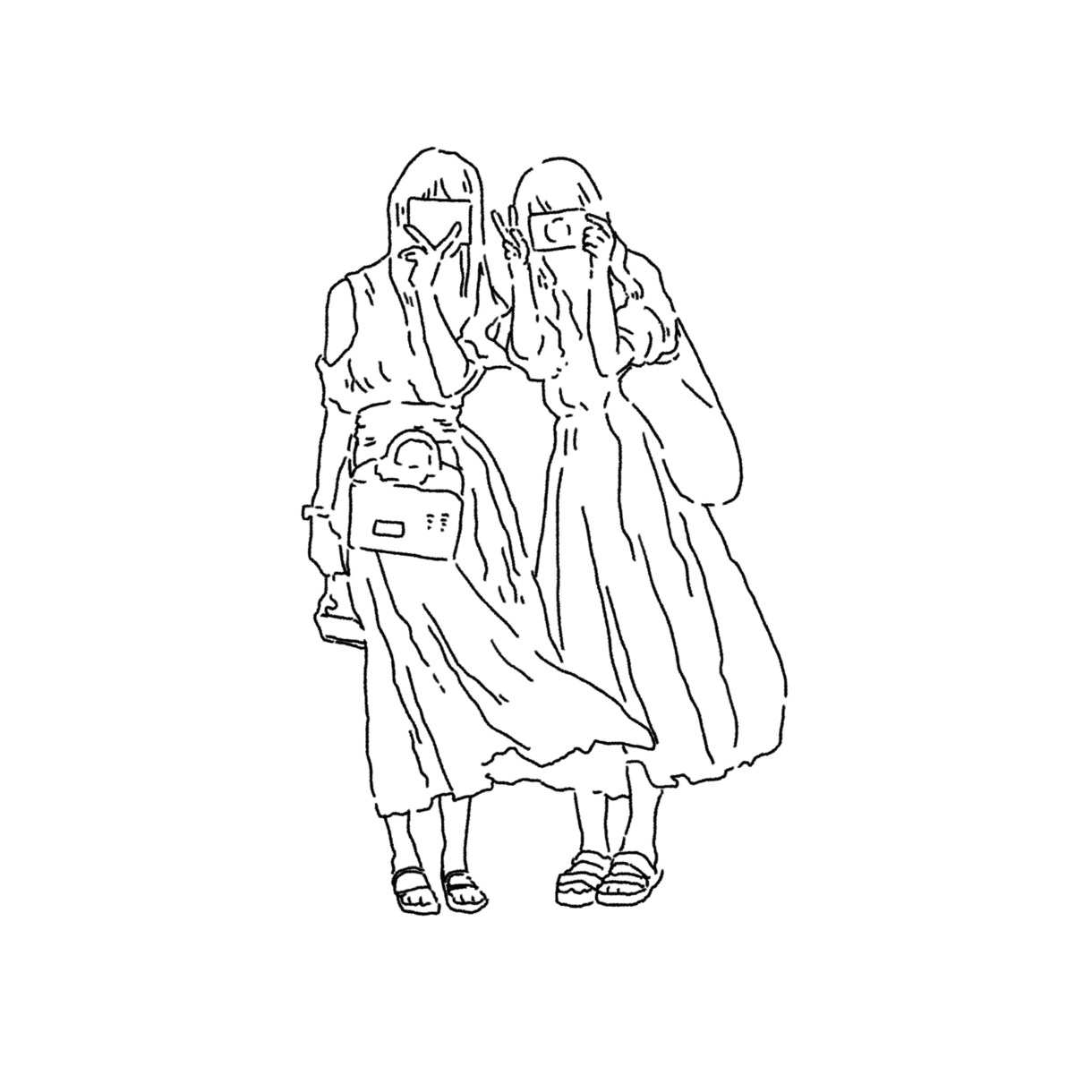 シンプルでかわいい線画イラスト描きます アイコンやホーム画面におすすめ！即日納品対応可能です イメージ3