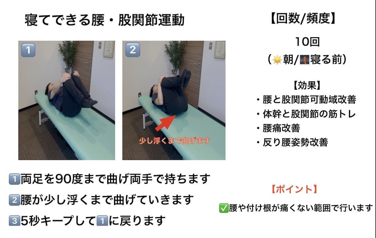 理学療法士(国家資格)がストレッチ筋トレ作成します 柔軟性、筋力、肩こり・腰痛など痛み・疲労改善メニュー作成 イメージ7