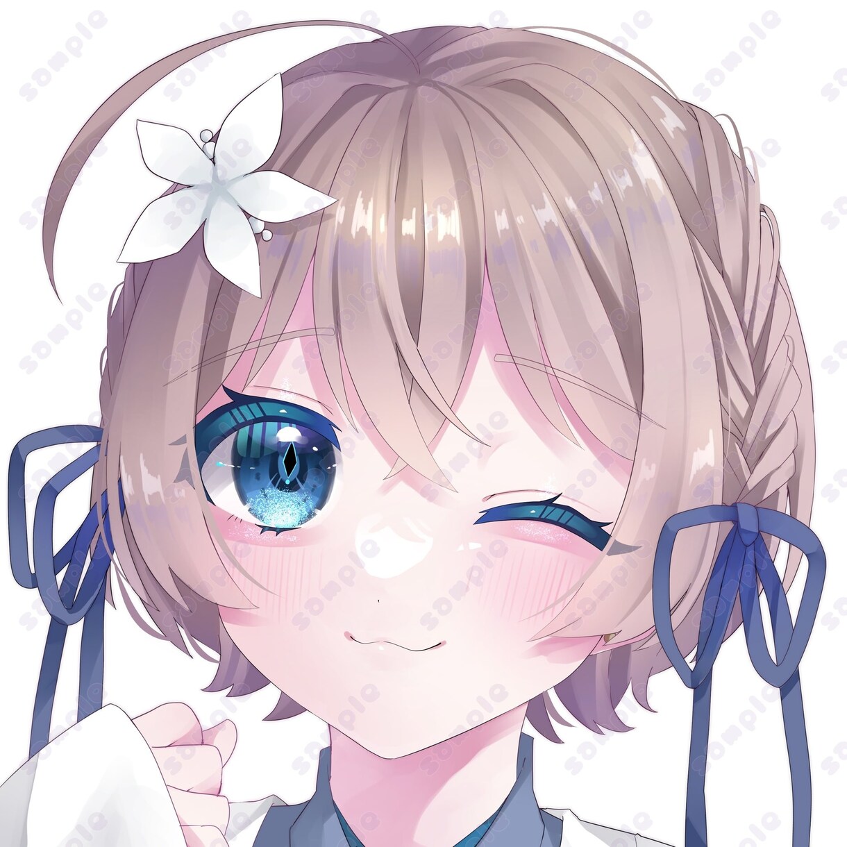透明感のあるイラスト描きます キラキラ瞳に透明感のあるイラストでアイコンを華やかに！ イメージ2