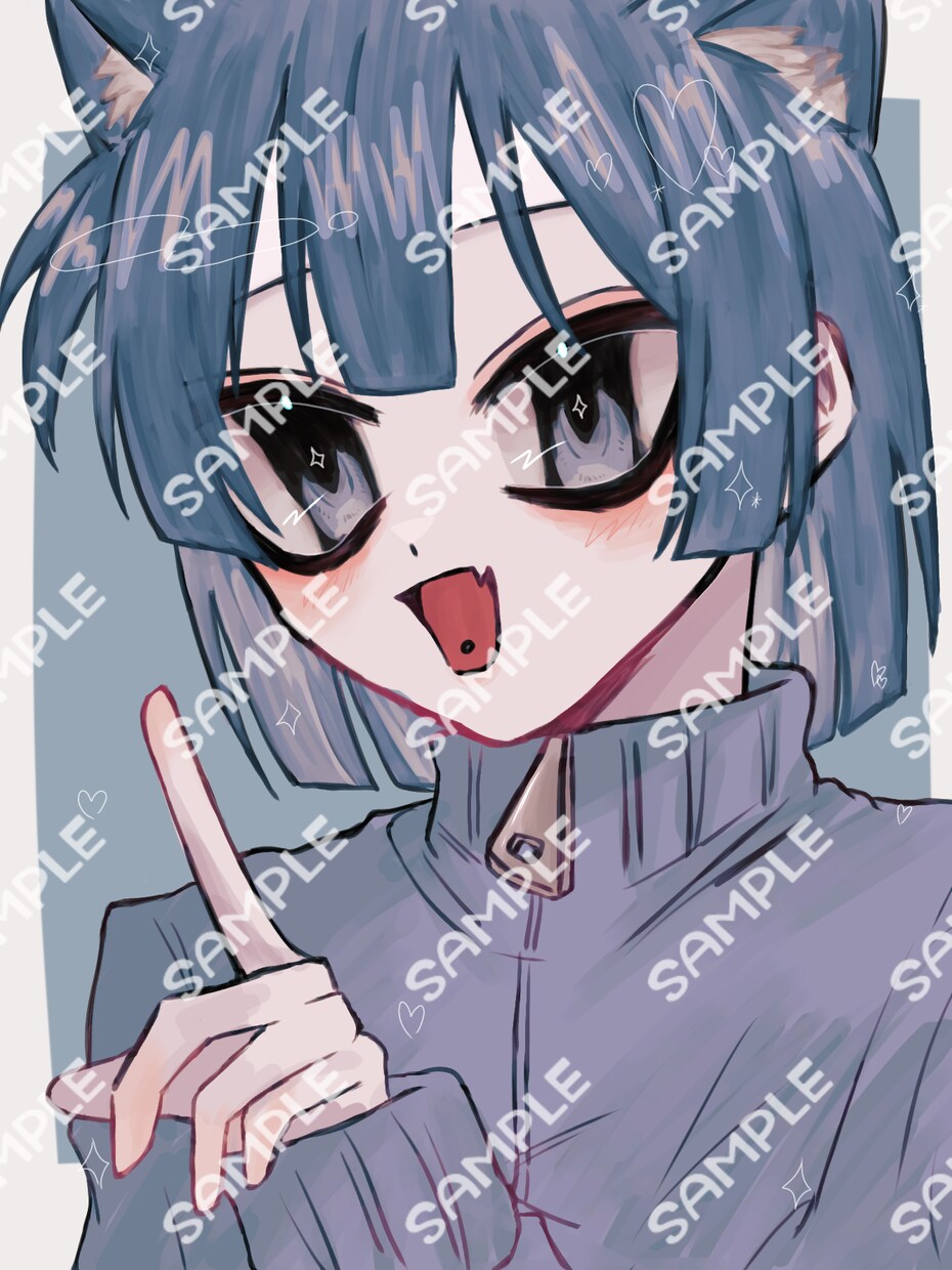 目が大きく特徴的な厚塗り風イラスト描きます 男の子でも女の子でも◎SNSのアイコン等にいかがでしょうか イメージ1