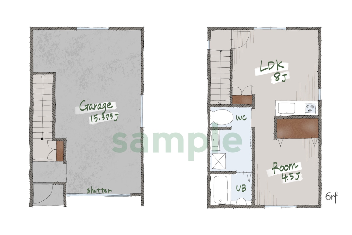 優しいタッチの手描き図面を描きます 建築士イラストレーターが図面・間取り図の印象UPをお手伝い イメージ6