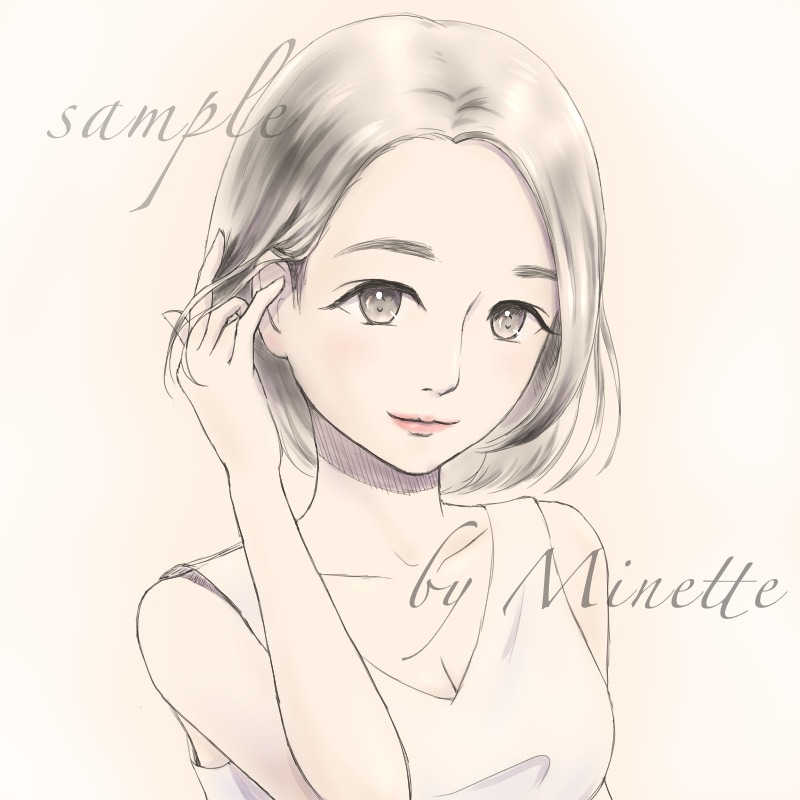 水彩画風SNSアイコン☆おしゃれ&綺麗に描きます 似顔絵イラストもよく合う優しいタッチです イメージ2