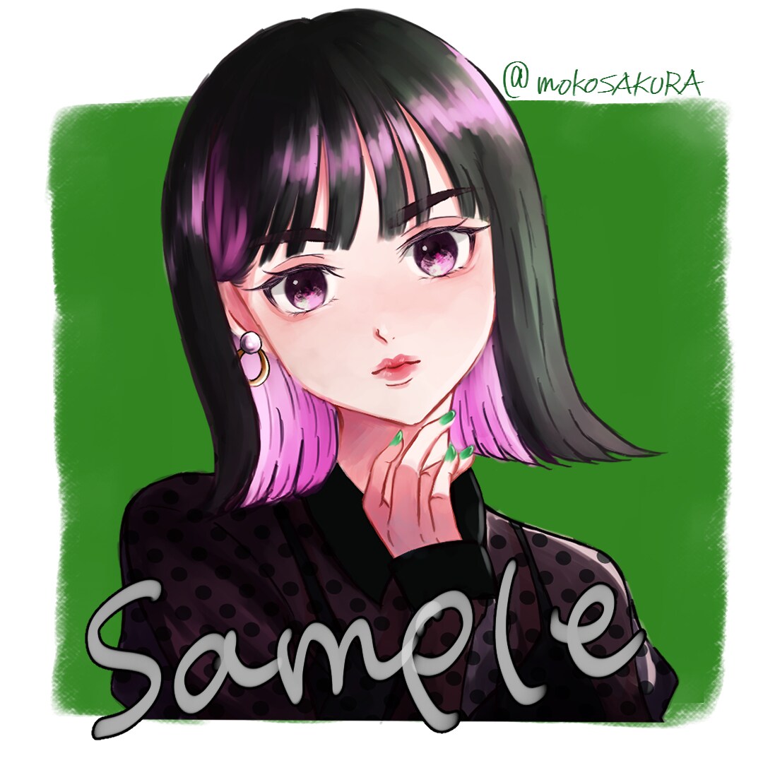 SNS用アイコン・1枚イラスト描きます カッコいい・可愛い女の子など幅広く提供します！ イメージ1
