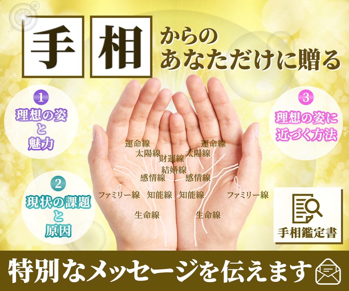 詳細鑑定　手相であなたの【本来の魅力】を鑑定します 4000～8000文字で詳細にお伝えします イメージ1