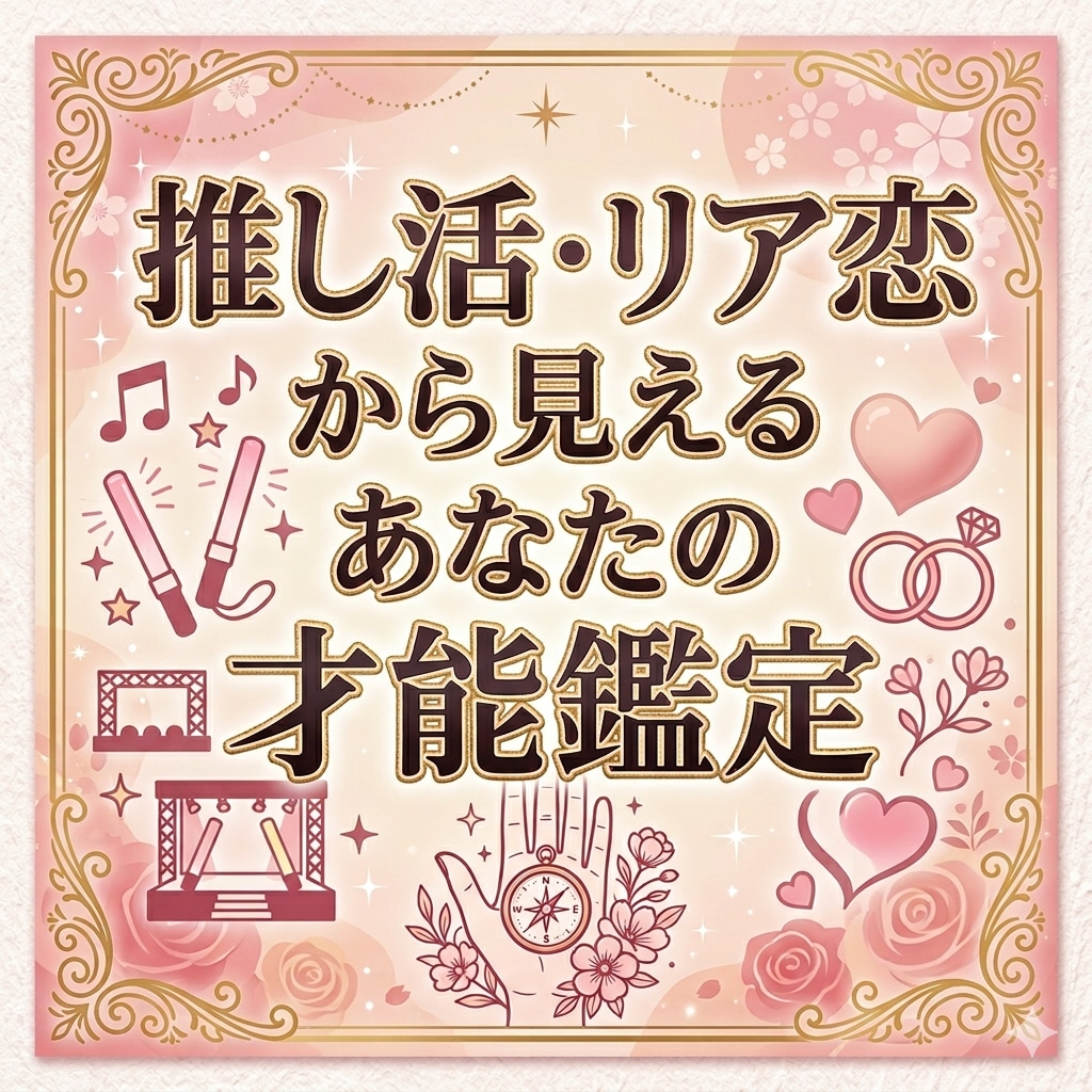 推し活・リア恋から見えるあなたの才能鑑定します 推しとの出会いに隠れた意味、あなたにとっての価値を鑑定します イメージ1