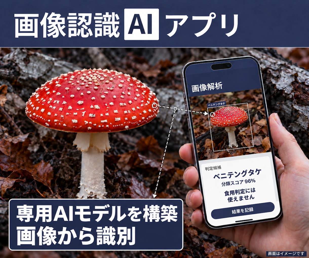 独自モデルを用いたAI画像認識アプリを開発します 独実AIモデルの構築からアプリ開発、納品まで丸ごと対応します イメージ1