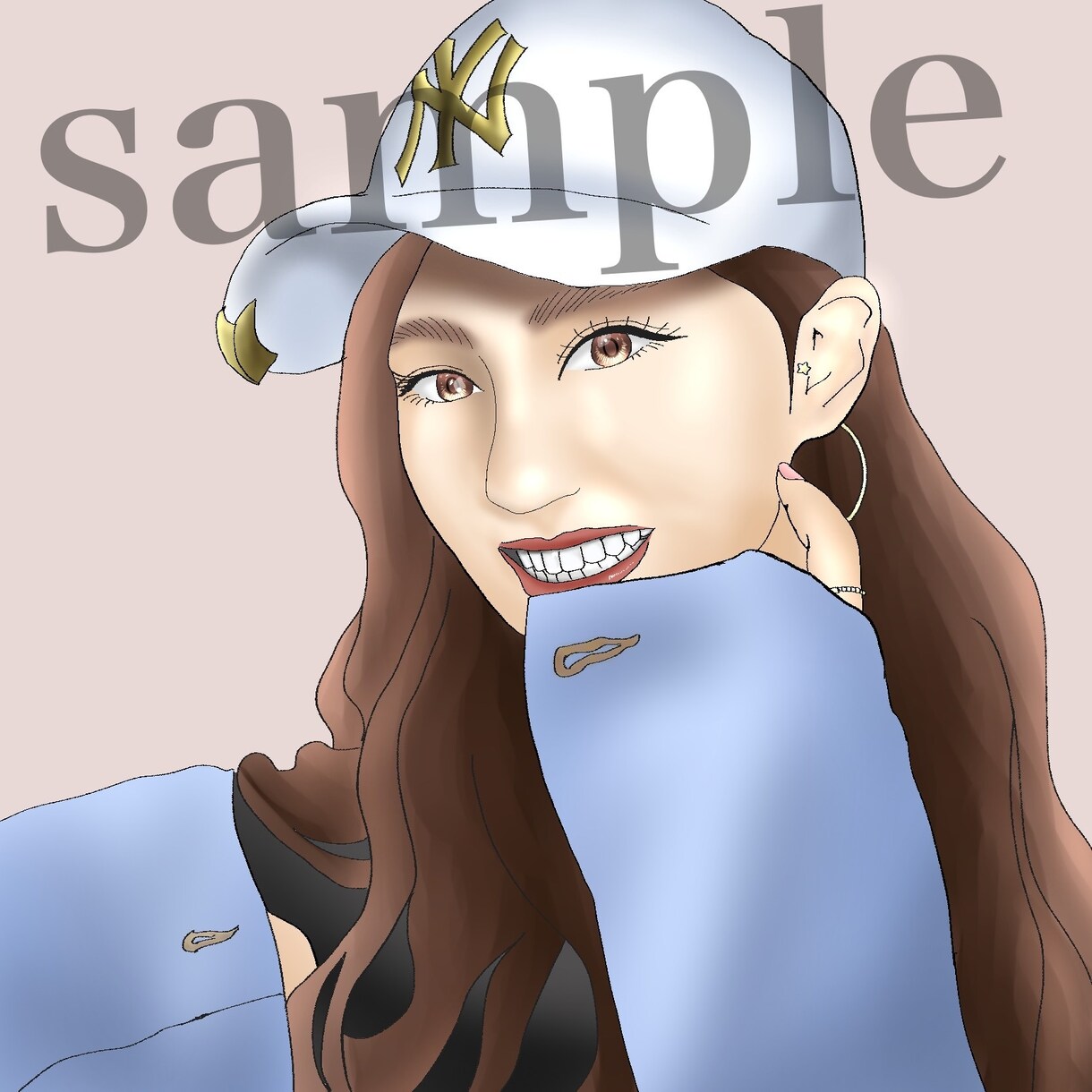 お洒落な女性、アイコンにもできます お洒落な女性！アイコン使用可！画像をイラスト化します！ イメージ4