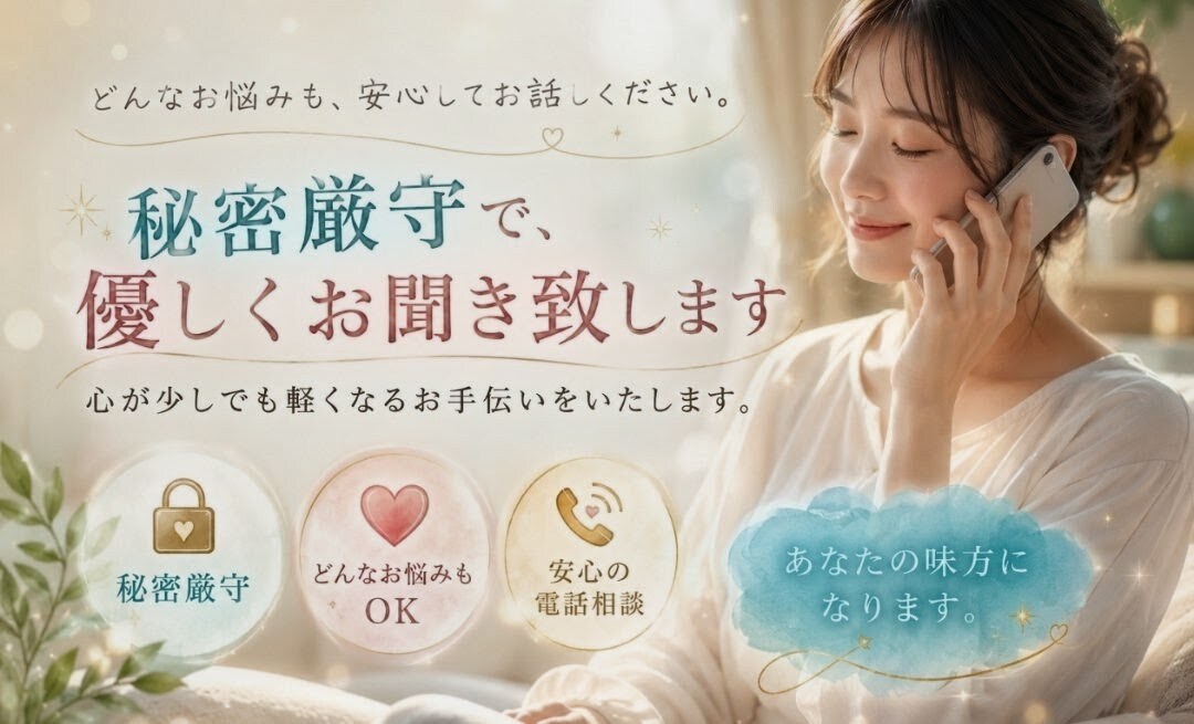 1分からOK♪モヤモヤした気持ち聞きます 友人知人家族に相談しにくい、そんな話もお聞きします！ イメージ1