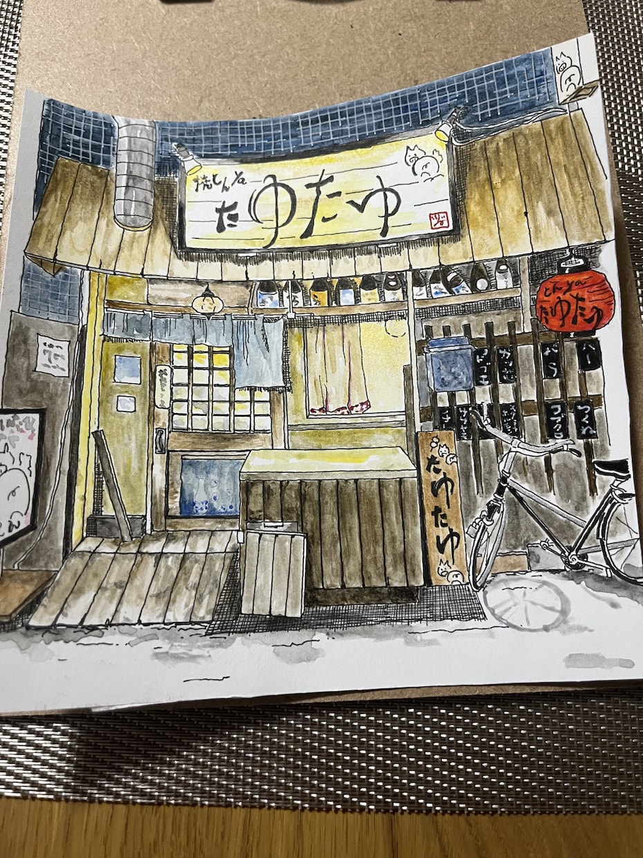 大切なお店やお家を手描きの絵にします 写真から温かみのある一枚を描きます イメージ3