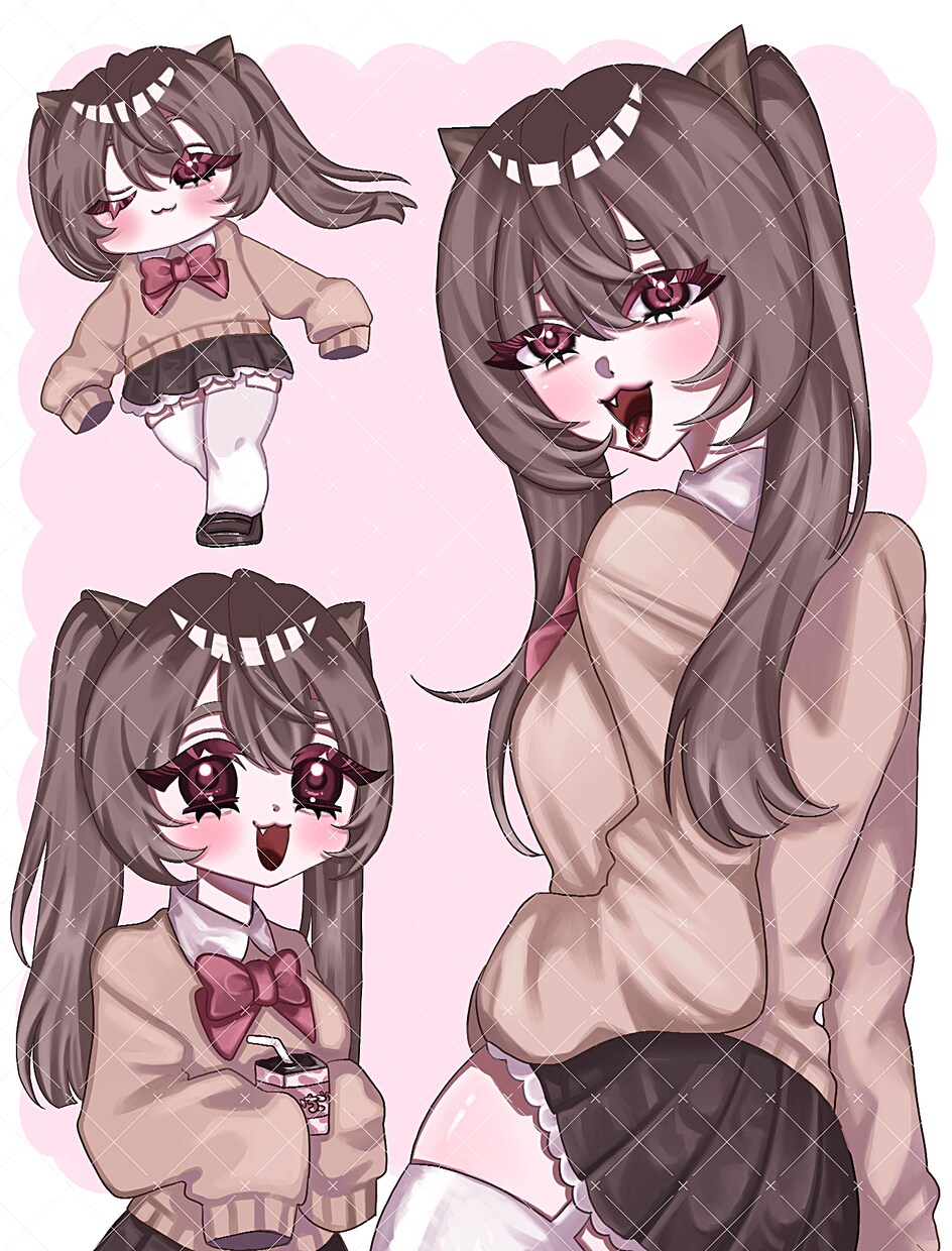 可愛めイラストでアイコンから立ち絵まで色々描きます 等身 or デフォルメ どちらもかけます！ イメージ3