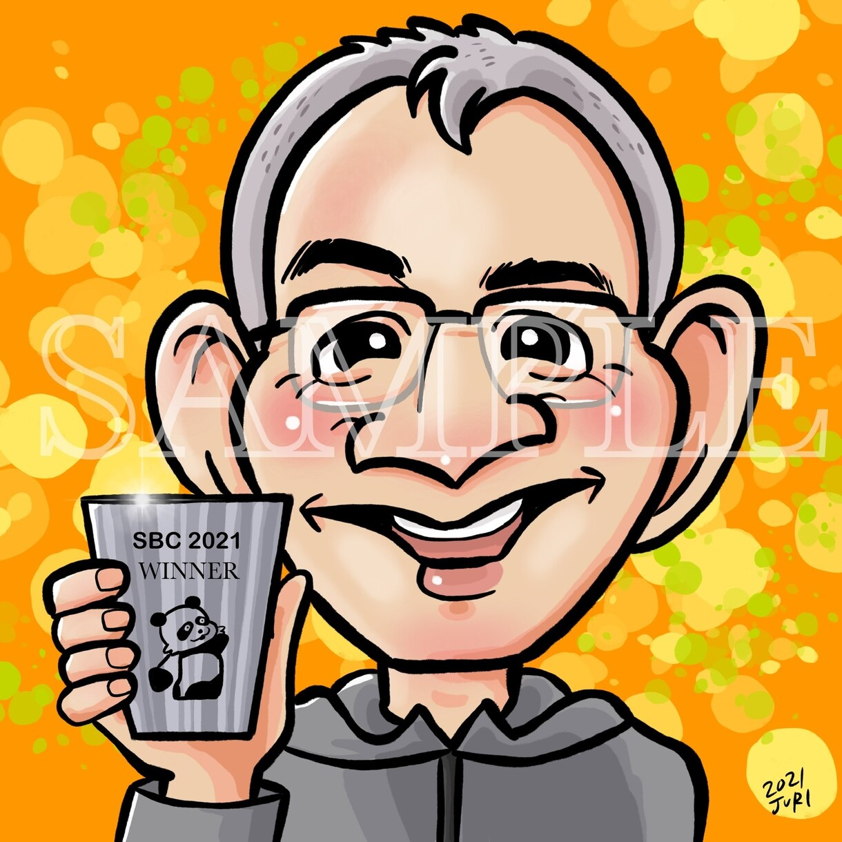 デジタル作画の似顔絵アイコンを制作します デフォルメされたキャッチーな似顔絵。 イメージ2
