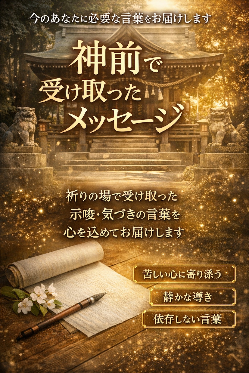 神前で受け取ったメッセージをお届けします 今のあなたに必要な言葉をお届けします イメージ1